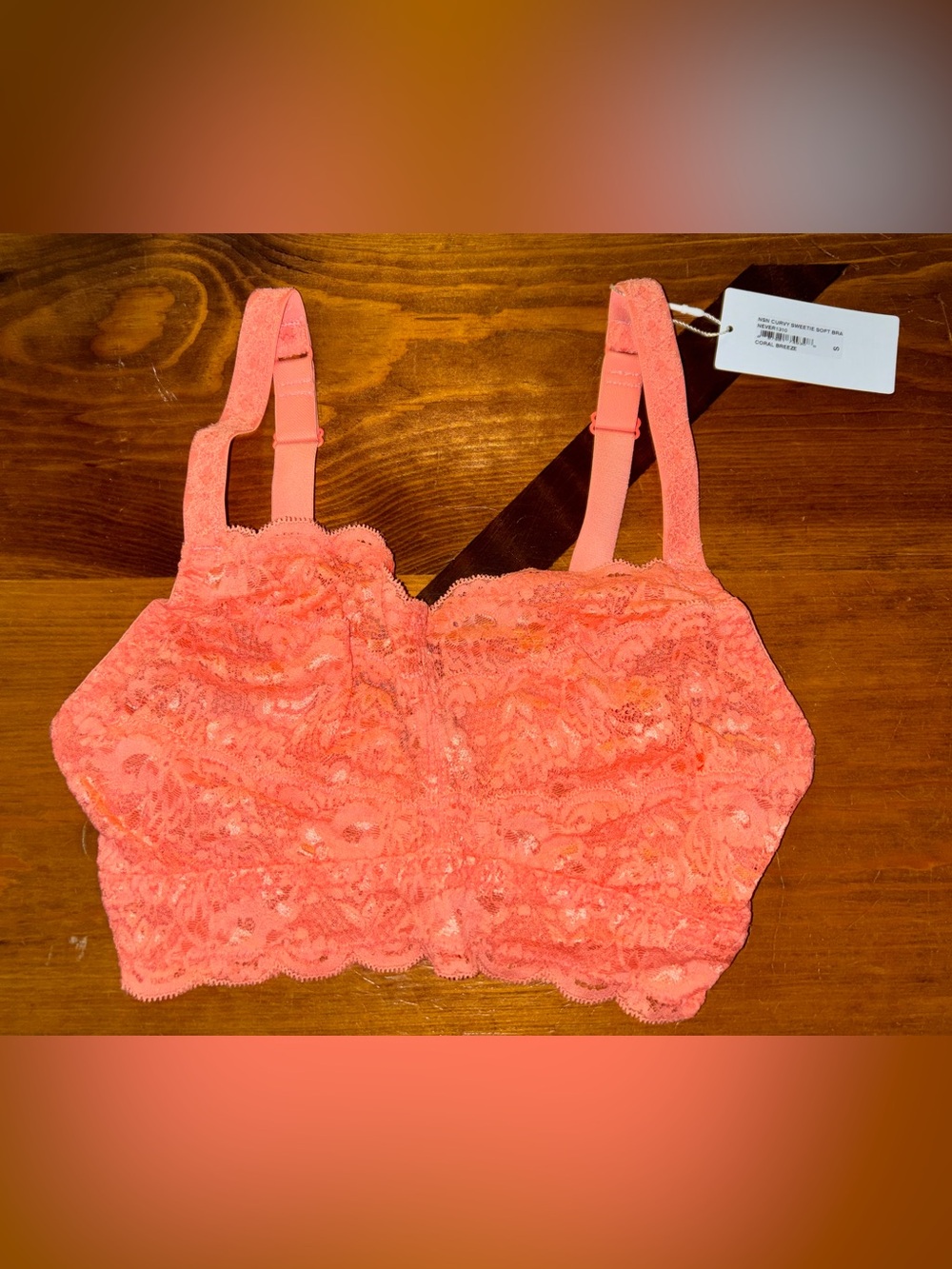 Cosabella Never Say Never Curvy Sweetie Bralette in Coral Breeze Size Small NWT